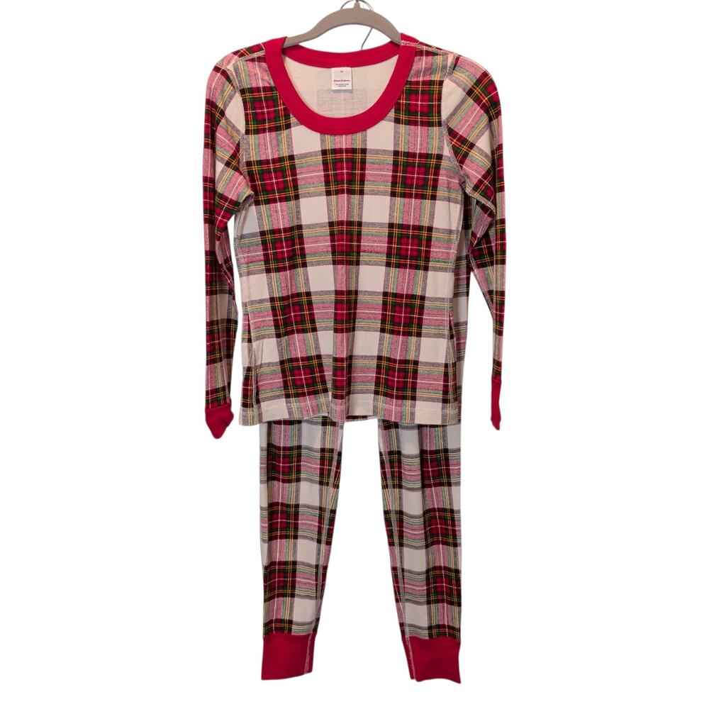 Hanna Andersson Sz XS Red Plaid Holiday Pajama Set Family Match Organic Cotton